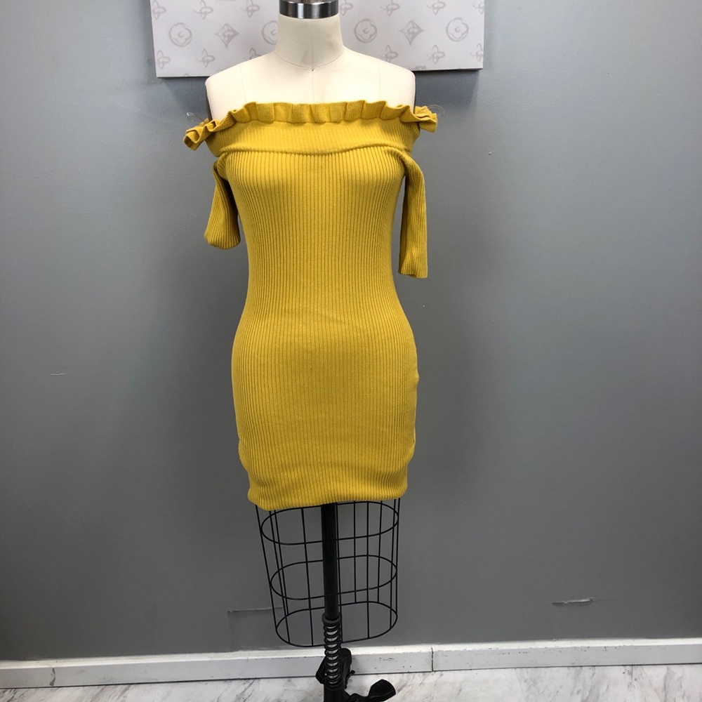 Sensemilla -yellow midi dress size L e99-8